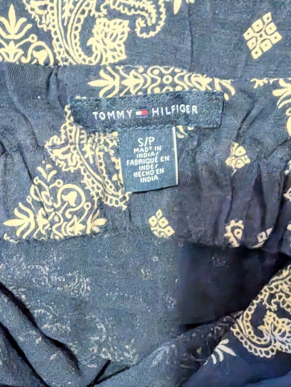 Tommy Hilfiger Navy Geometric Paisley Boho Sleeveless Maxi Dress S/P - Picture 4 of 5